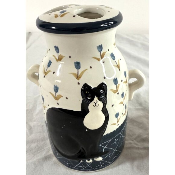 Vintage Warren Kimble Ceramic Cat Toothbrush Holder & Soap Dish Set - Picture 4 of 6